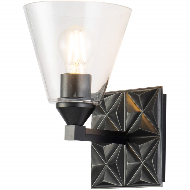 Bowery Hill Transitional 1-light Metal Bath Vanity Light in Matte Black