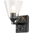 Bowery Hill Transitional 1-light Metal Bath Vanity Light in Matte Black