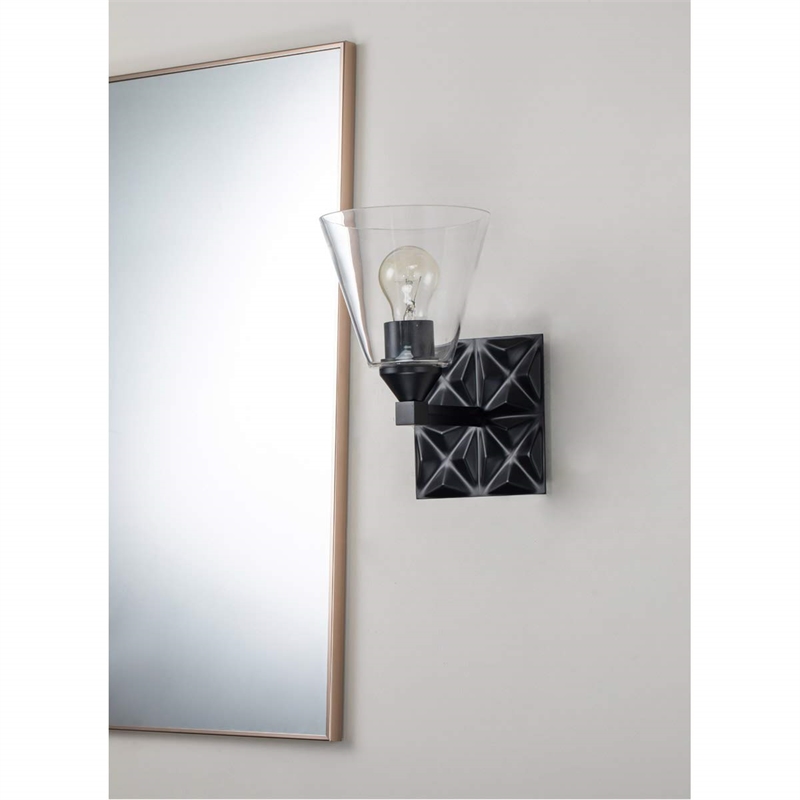 Bowery Hill Transitional 1-light Metal Bath Vanity Light in Matte Black