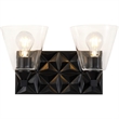 Bowery Hill Transitional 2-light Metal Bath Vanity Light in Matte Black