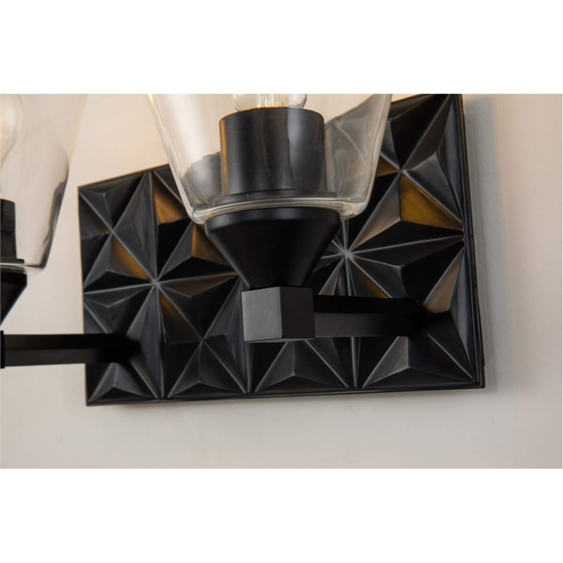 Bowery Hill Transitional 2-light Metal Bath Vanity Light in Matte Black