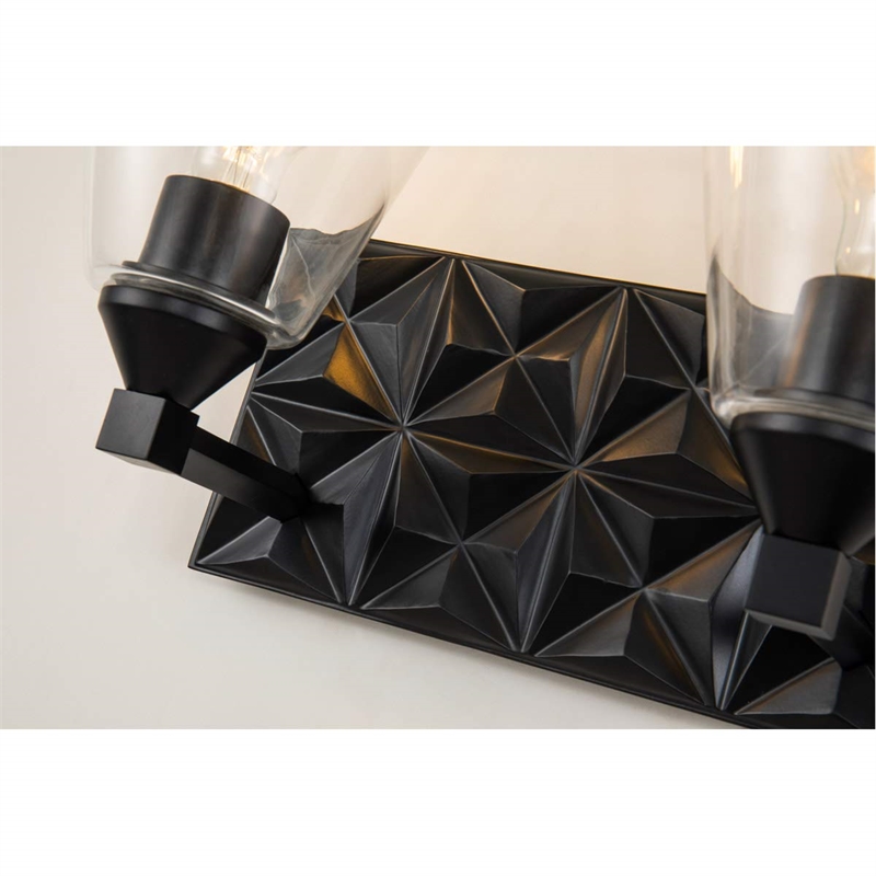 Bowery Hill Transitional 2-light Metal Bath Vanity Light in Matte Black