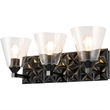 Bowery Hill Transitional 3-light Metal Bath Vanity Light in Matte Black
