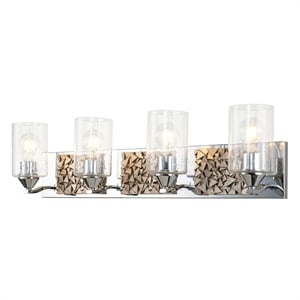 Bowery Hill 4-light Metal Bath Vanity Light in Polished Chrome/Silver