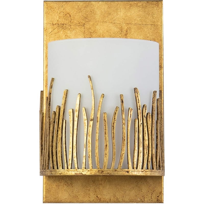 Bowery Hill Transitional 1-light Metal Bath Vanity Light in Gold Leaf