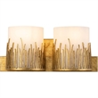 Bowery Hill Transitional 2-light Metal Bath Vanity Light in Gold Leaf