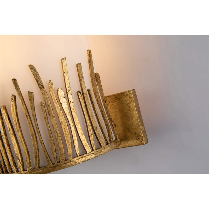 Bowery Hill Transitional 2-light Metal Bath Vanity Light in Gold Leaf