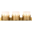 Bowery Hill Transitional 3-light Metal Bath Vanity Light in Gold Leaf