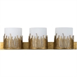 Bowery Hill Transitional 3-light Metal Bath Vanity Light in Gold Leaf