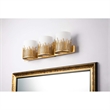 Bowery Hill Transitional 3-light Metal Bath Vanity Light in Gold Leaf