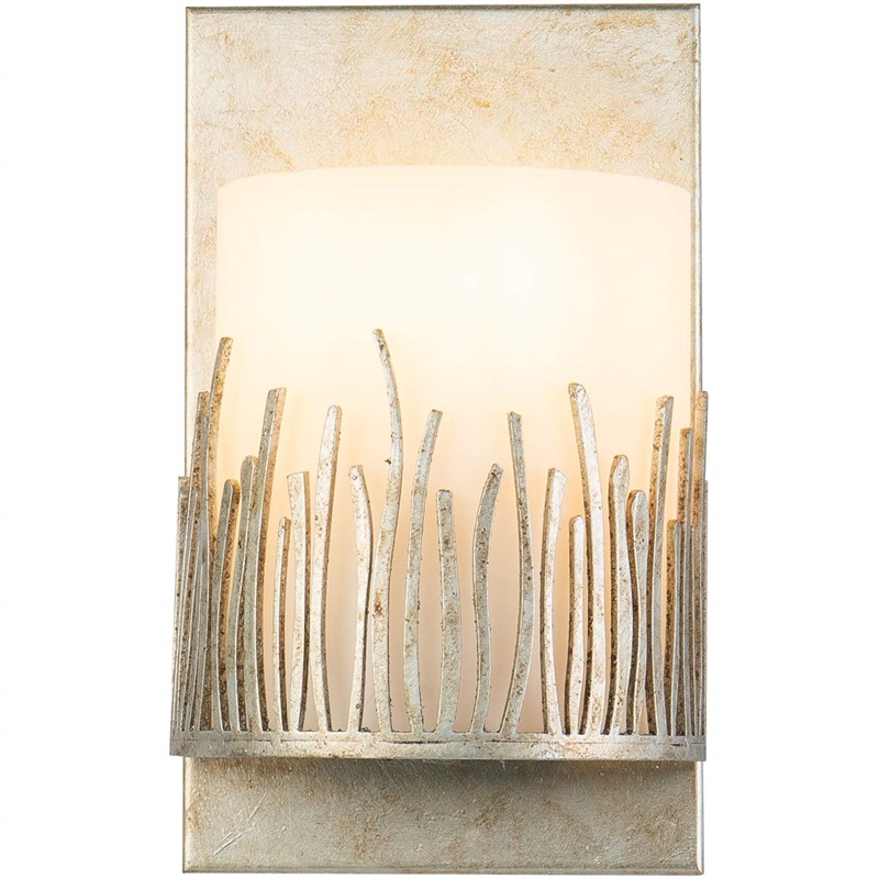 Bowery Hill Transitional 1-light Metal Bath Vanity Light in Silver Leaf