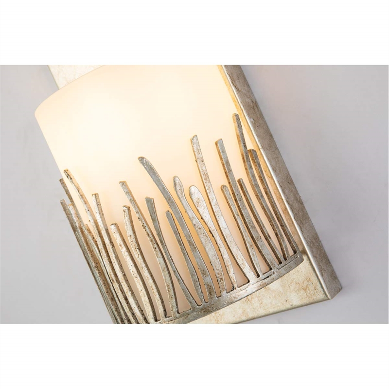 Bowery Hill Transitional 1-light Metal Bath Vanity Light in Silver Leaf