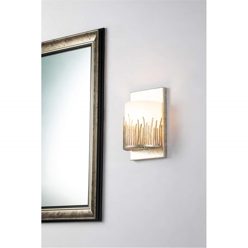 Bowery Hill Transitional 1-light Metal Bath Vanity Light in Silver Leaf