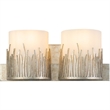 Bowery Hill Transitional 2-light Metal Bath Vanity Light in Silver Leaf