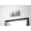 Bowery Hill Transitional 2-light Metal Bath Vanity Light in Silver Leaf