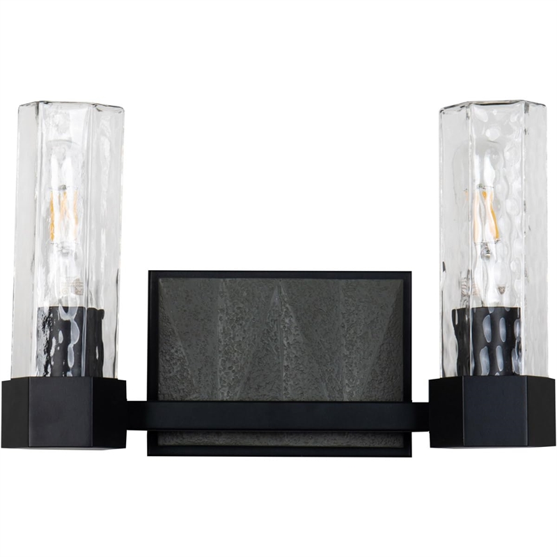 Bowery Hill 2-light Transitional Metal Bath Vanity Light in Black/Gray