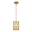 Bowery Hill Transitional 1-light Metal Mini Pendant in Distressed Gold