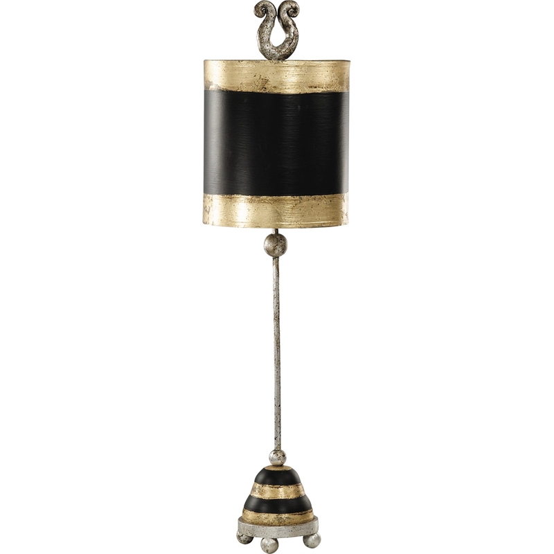 Bowery Hill Resin Table Lamp with Silver Accents in Black/Gold