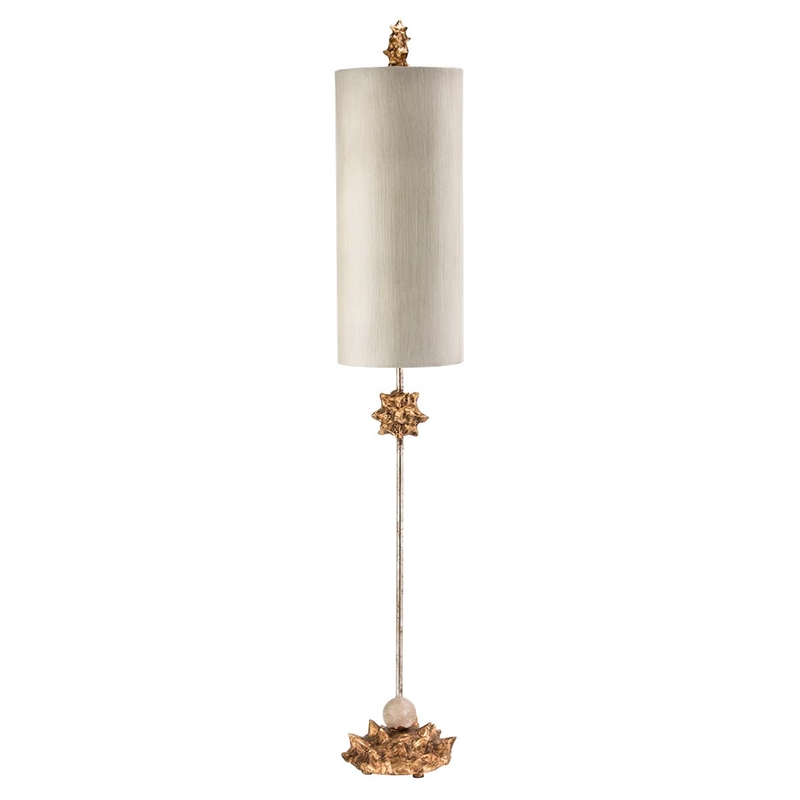 Bowery Hill Transitional Metal Buffet Lamp in Gold Leaf/Creme