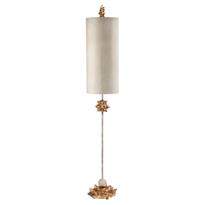 Bowery Hill Transitional Metal Buffet Lamp in Gold Leaf/Creme