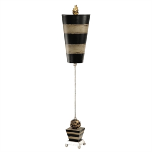 Bowery Hill Transitional Metal Buffet Lamp in Silver Leaf/Black