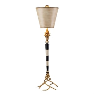 Bowery Hill Modern Transitional Resin Table Lamp in Black/Cream