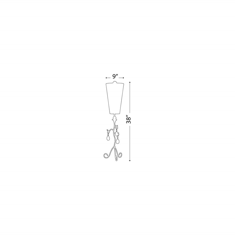 Bowery Hill Traditional Crystal Table Lamp in Cream and Silver