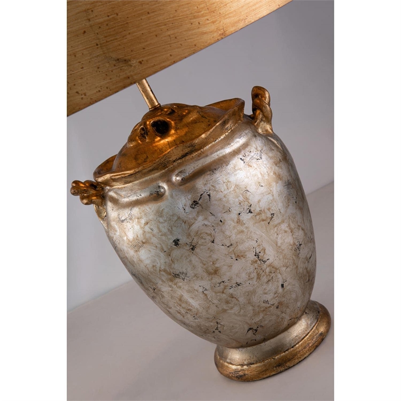 Bowery Hill Jackson Traditional Metal Table Lamp in Antique Silver/Gold