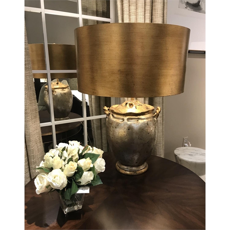 Bowery Hill Jackson Traditional Metal Table Lamp in Antique Silver/Gold