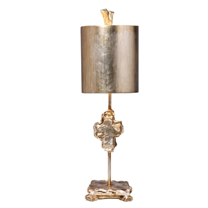 Bowery Hill Modern Transitional Resin Table Lamp in Silver Leaf