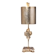 Bowery Hill Modern Transitional Resin Table Lamp in Silver Leaf
