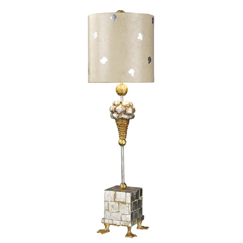 Bowery Hill Modern Transitional Metal Table Lamp in Gold/Silver