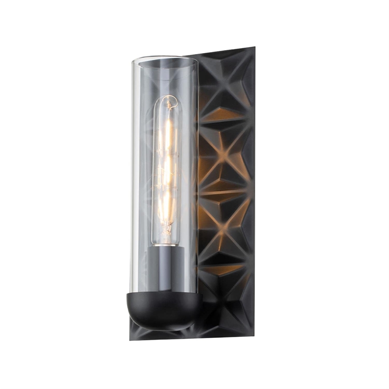 Bowery Hill 1-Light Transitional Metal Wall Sconce in Matte Black