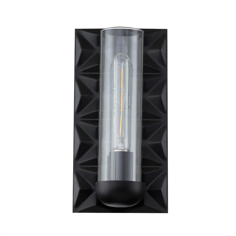 Bowery Hill 1-Light Transitional Metal Wall Sconce in Matte Black