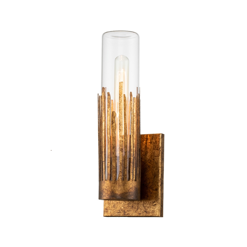 Bowery Hill 1-Light Modern Transitional Metal Wall Sconce in Gold