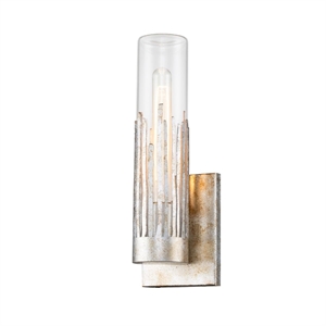 Bowery Hill 1-Light Transitional Metal Wall Sconce in Silver