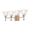Bowery Hill 4-Light Modern Transitional Metal Bath Bar in Silver