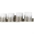 Bowery Hill 4-Light Modern Transitional Metal Bath Bar in Silver