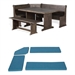 Blue Cushion Nook Set/Dark Brown