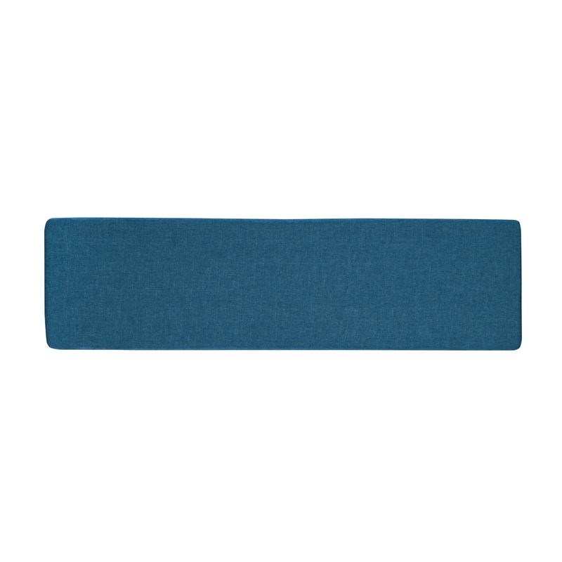 Bowery Hill 4 Piece Breakfast Nook Set with Faux Leather Blue Cushion Set
