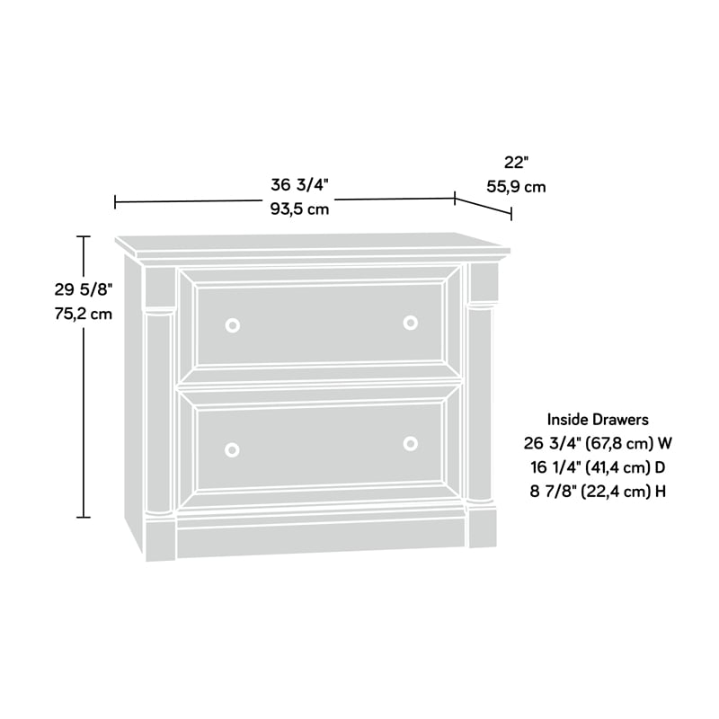 Bowery Hill Set of 2 Wood L-Shaped Computer Desk & Lateral Filing Cabinet