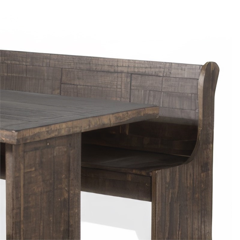 Bowery Hill 4pc Breakfast Nook Set- Dining Table & Corner Bench in Dark Brown