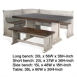 Bowery Hill 4pc Corner Breakfast Nook Set- Gray Brown Dining Table and Bench