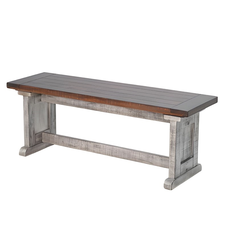 Bowery Hill 4pc Corner Breakfast Nook Set- Gray Brown Dining Table and Bench