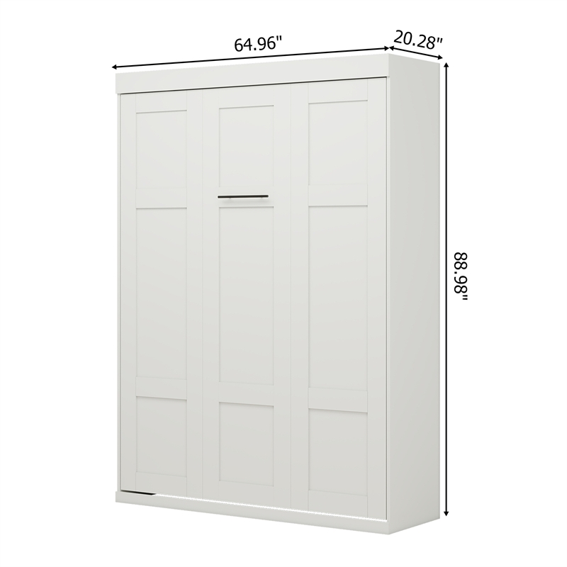 Bowery Hill Modern 65-inch Queen Murphy Bed Sturdy in White