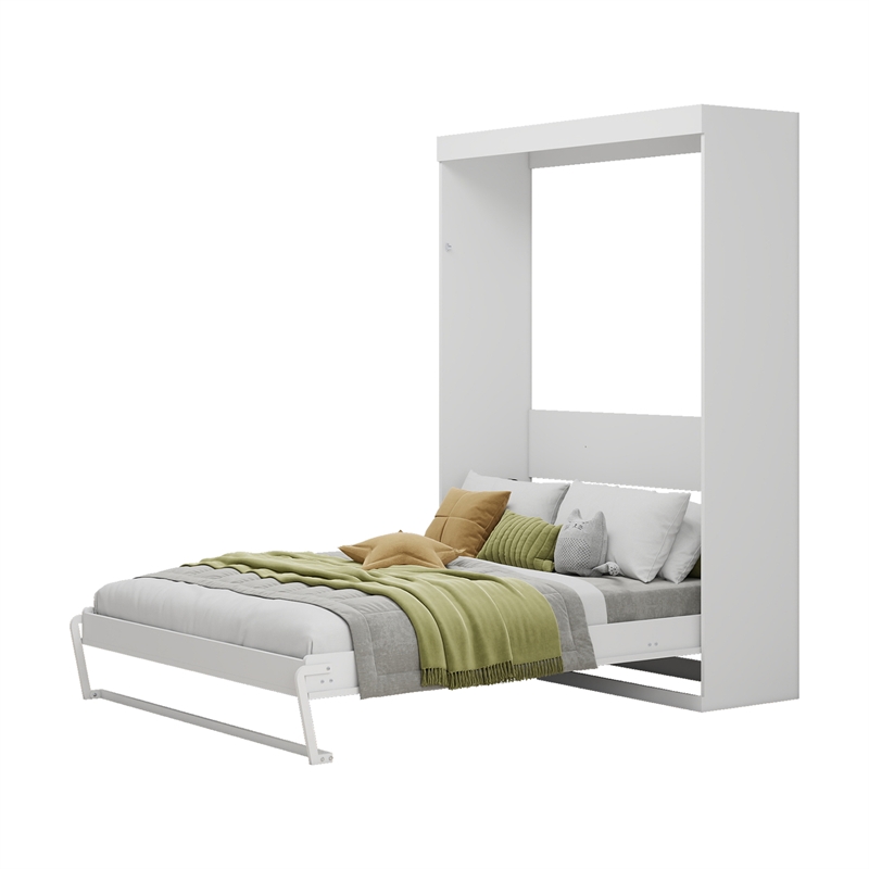 Bowery Hill Modern Queen Murphy Bed 65-inch Space-Saving in White