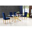 Bowery Hill Glass Dining Table in Gold with Sturdy Stainless Steel Base