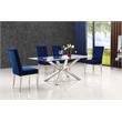 Bowery Hill Glass Dining Table in Chrome with Sturdy Stainless Steel Base