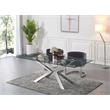 Bowery Hill Glass Dining Table in Chrome with Sturdy Stainless Steel Base
