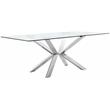 Bowery Hill Glass Dining Table in Chrome with Sturdy Stainless Steel Base